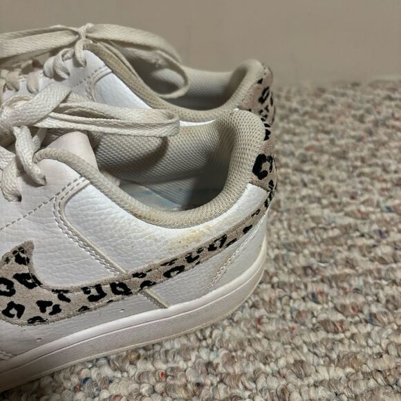Nike Court Vision Low 11 Sneakers White Desert Sand Leopard Print- Size 7.5 - Picture 4 of 11
